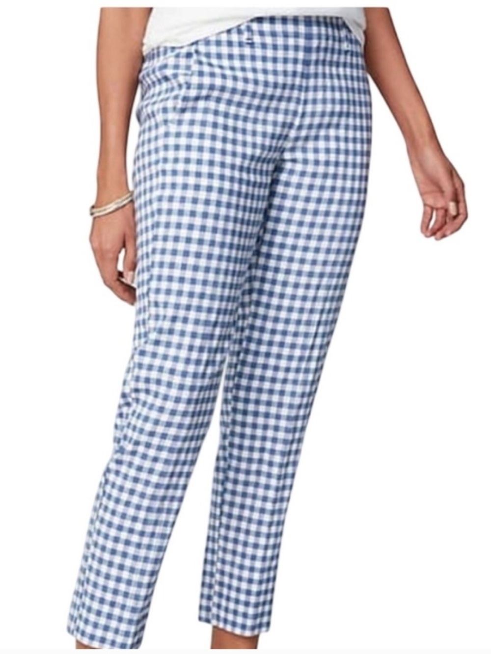 J. Jill Linen Blend Gingham Ankle Pants, Size LP